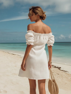 Rosalie | Off-Shoulder Ruffle Cotton Mini Dress oaklynwear