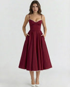 Clarisse | Tulle Sweetheart Corset Midi Dress oaklynwear