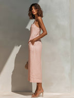 Rosie | Wide-Leg Linen Cropped Jumpsuit oaklynwear