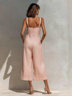 Rosie | Wide-Leg Linen Cropped Jumpsuit oaklynwear