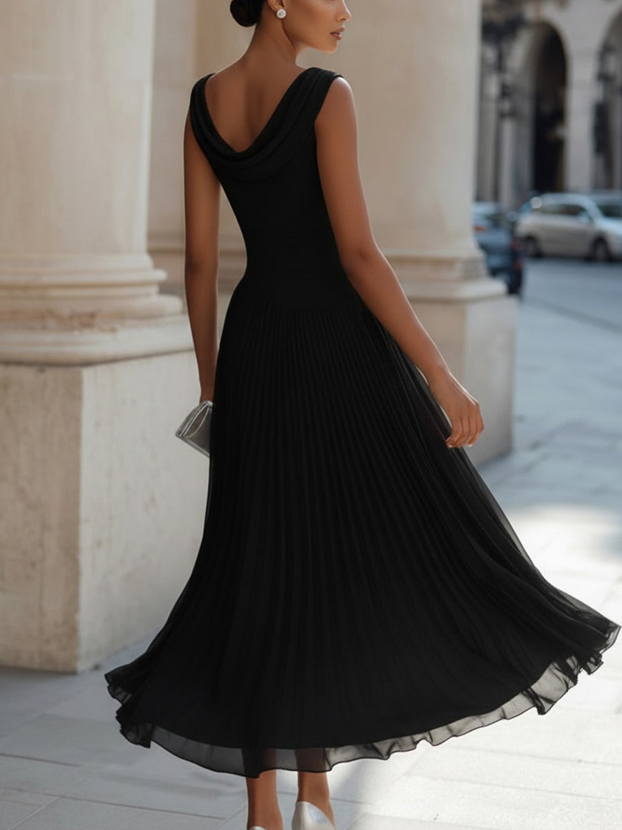 Isabelle | Women's Pleated Midi Dress oaklynwear