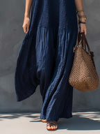 Odette | Boho Patchwork Linen Maxi Dress oaklynwear