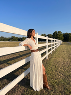 Stevie | Ruched Button-Down Boho Maxi Dress oaklynwear