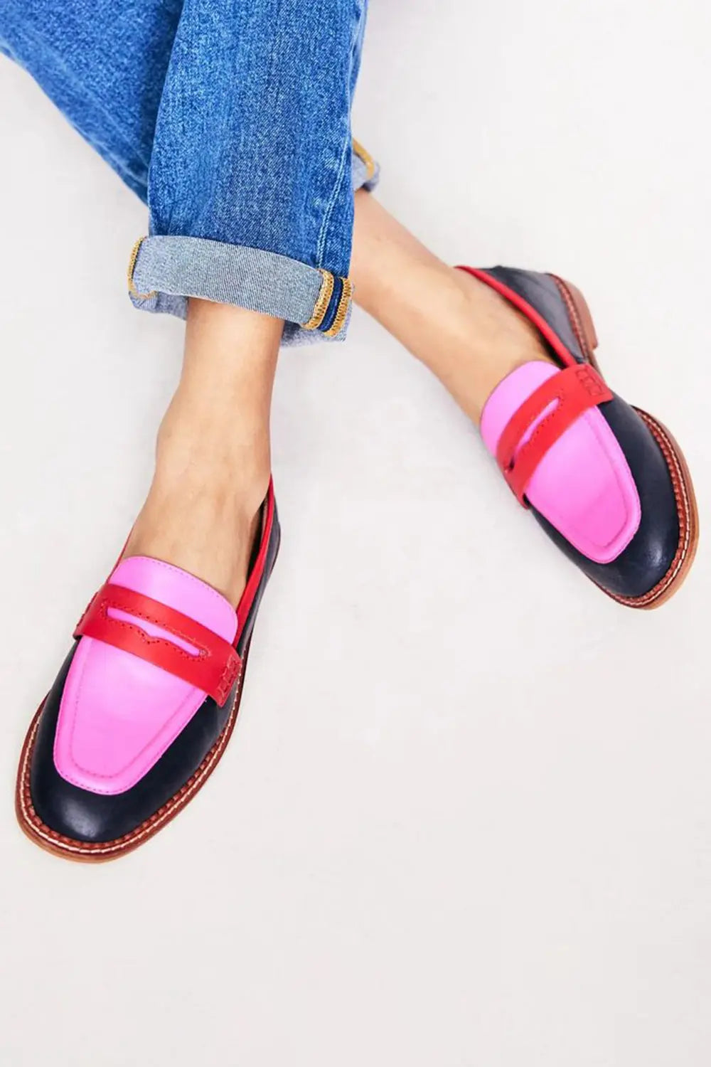 Vivian | Black Loafers with Colored Accent oaklynwear