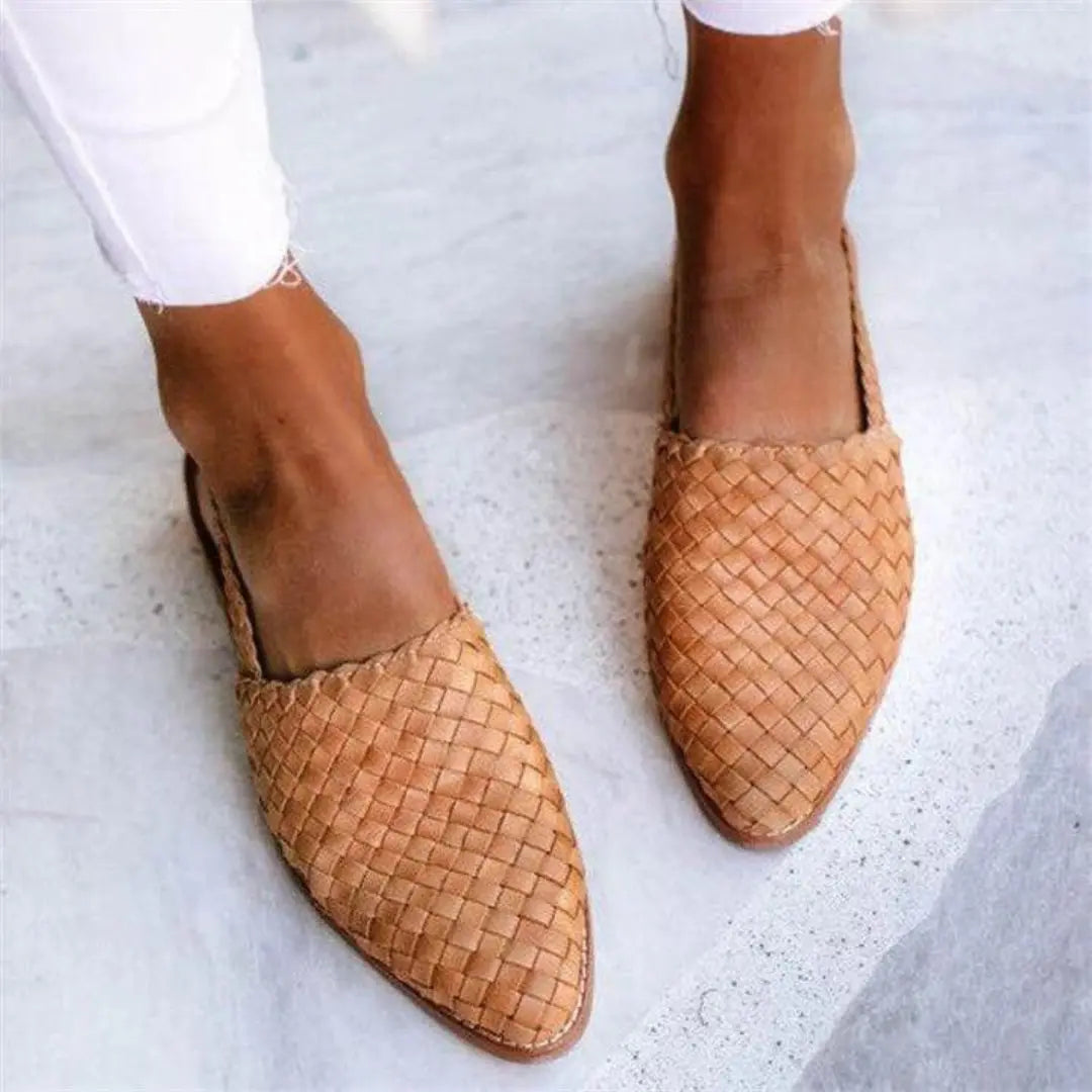 Mire | Elegant Woven Vegan Leather Ballerinas oaklynwear