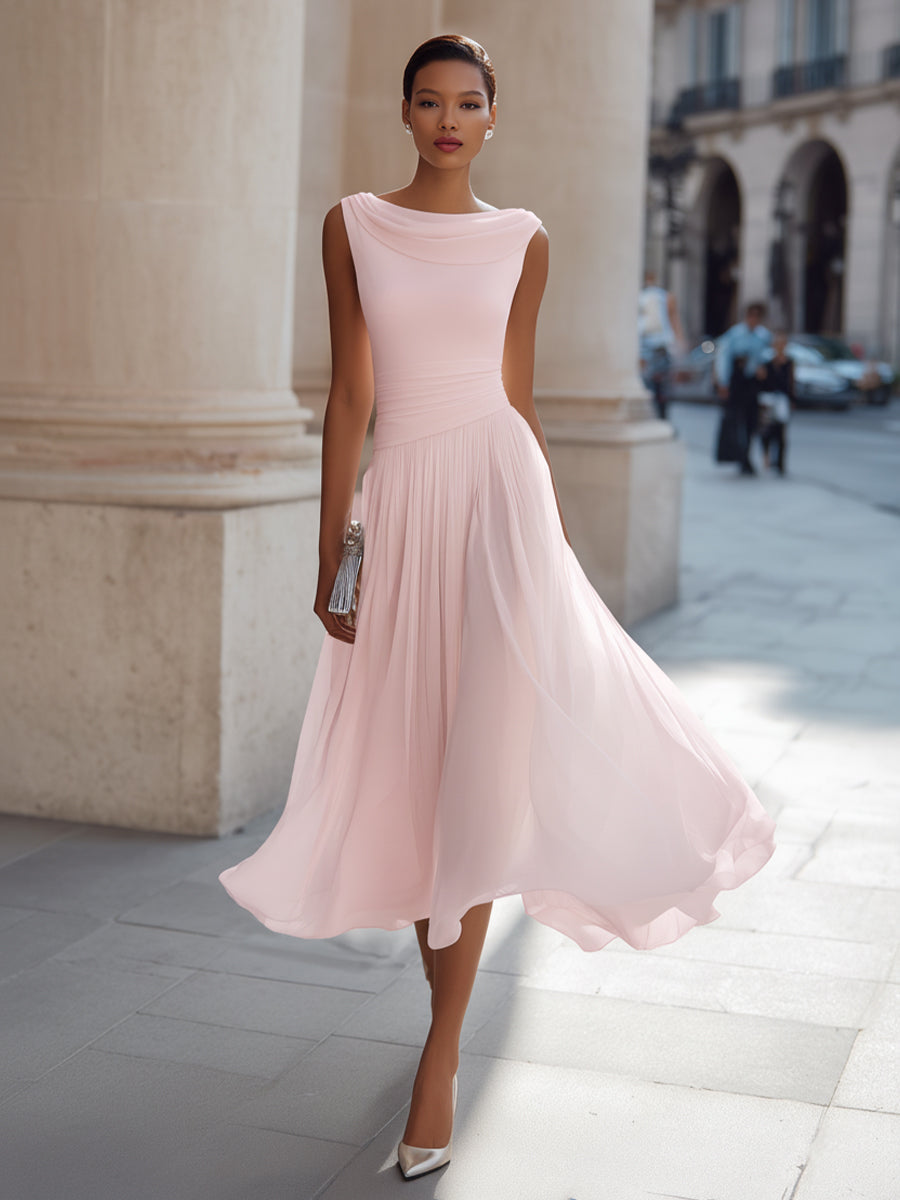 Isabelle | Women's Pleated Midi Dress oaklynwear