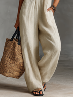 Women's Minimalist Linen Blend Sleeveless Jumpsuit With Zipper And Stand Collar, Featuring Embroidery MDZ0627B3Y oaklynwear