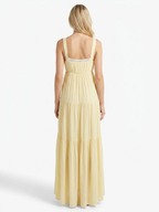 Amalfi | Lace Trim Tiered Ruffle Linen Maxi Dress oaklynwear