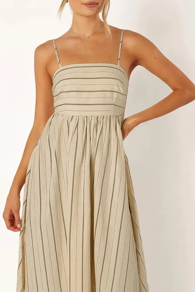 Maren | Striped Smocked Maxi Dress oaklynwear