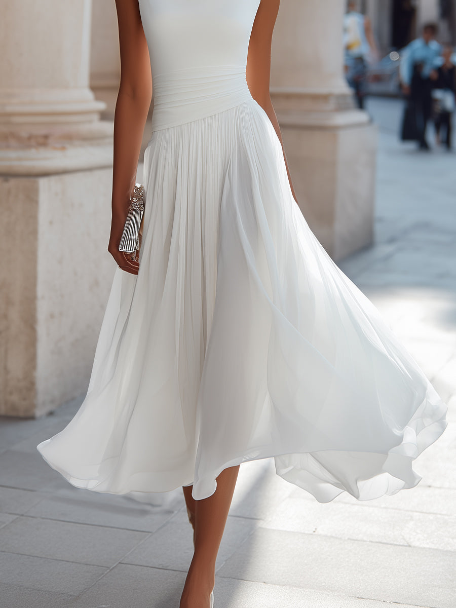 Isabelle | Women's Pleated Midi Dress oaklynwear