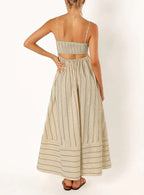 Maren | Striped Smocked Maxi Dress oaklynwear