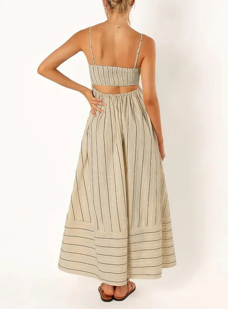 Maren | Striped Smocked Maxi Dress oaklynwear