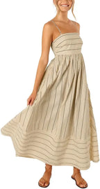 Maren | Striped Smocked Maxi Dress oaklynwear