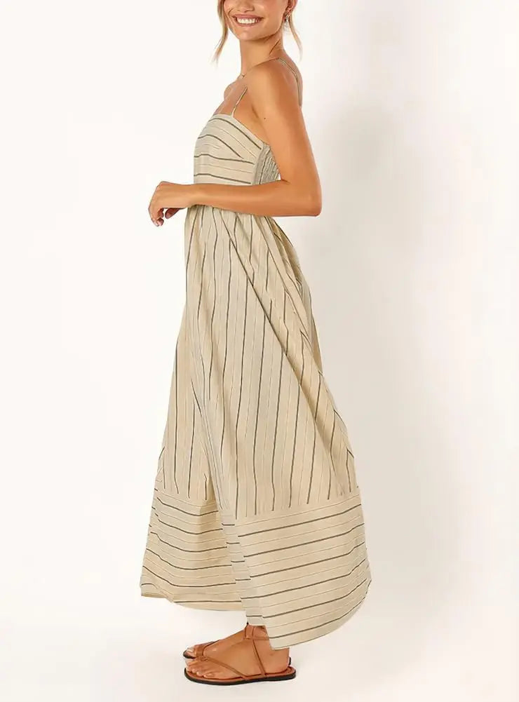 Maren | Striped Smocked Maxi Dress oaklynwear