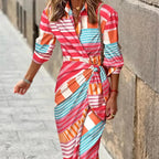 Colette | Three-Quarter Sleeve Wrap Midi Dress oaklynwear