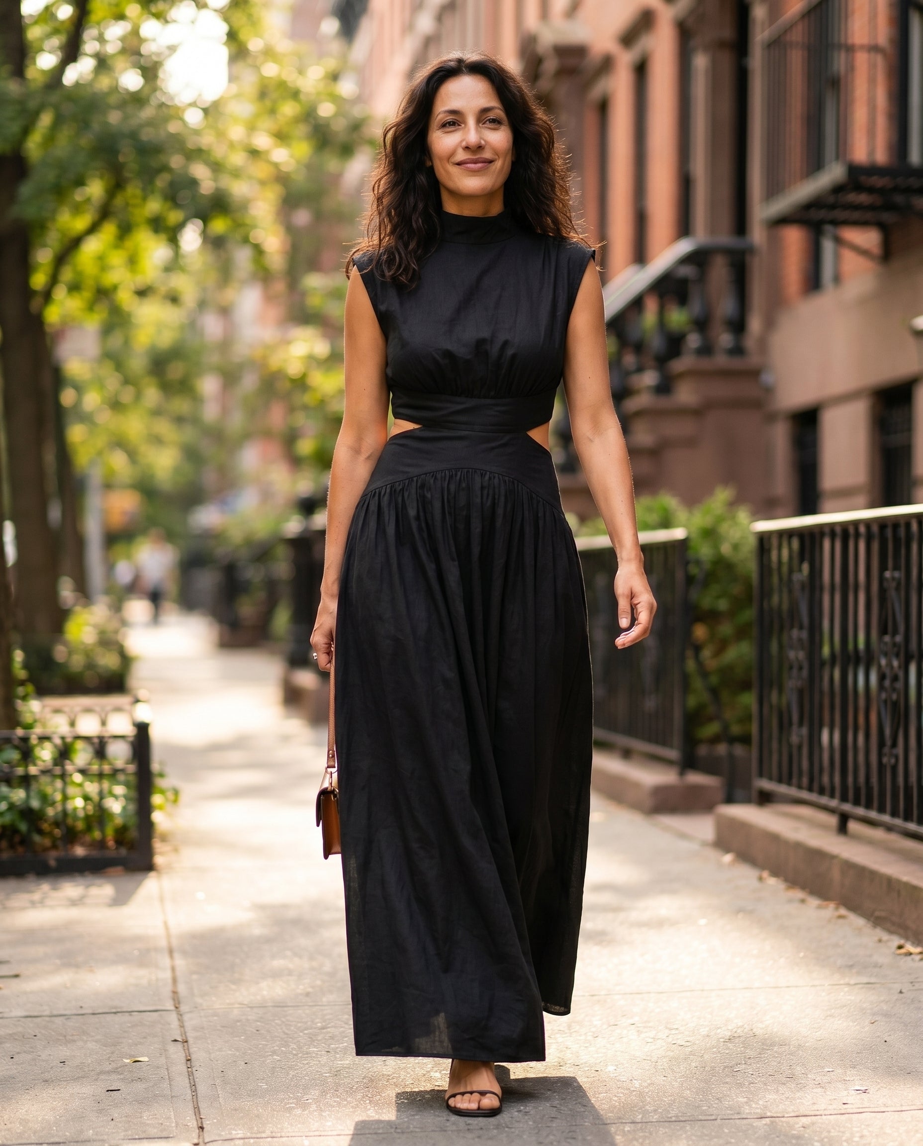 Ella | Cutout Waist High Neck Maxi Dress oaklynwear