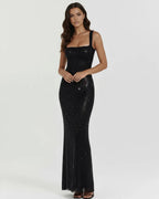 Estrella | Rhinestone Square Neck Maxi Dress oaklynwear