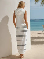 Marina | Striped Hooded Sleeveless Maxi Dress oaklynwear