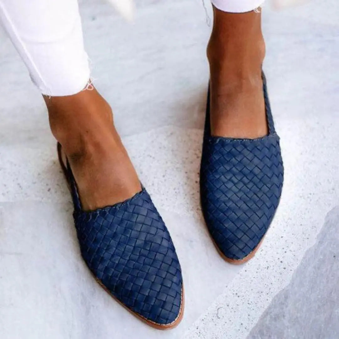 Mire | Elegant Woven Vegan Leather Ballerinas oaklynwear