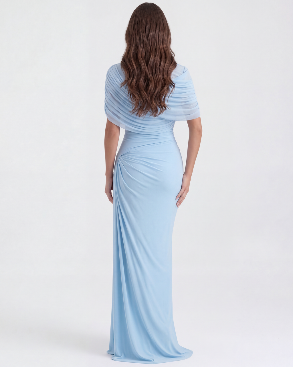 Camilla | Draped Shawl Asymmetric Maxi Dress oaklynwear