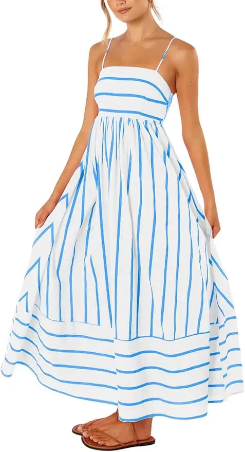 Maren | Striped Smocked Maxi Dress oaklynwear