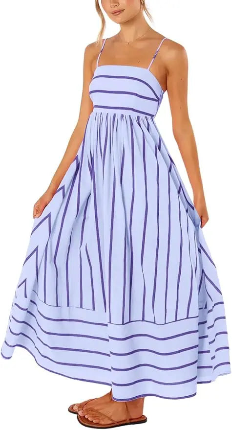 Maren | Striped Smocked Maxi Dress oaklynwear