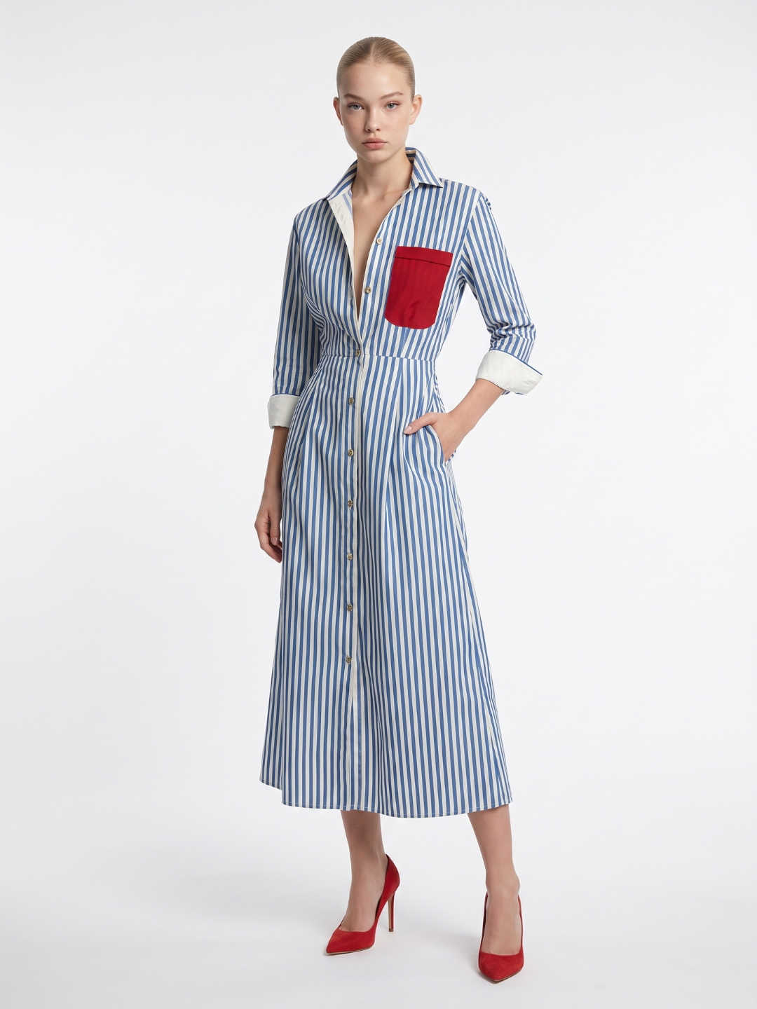 Rosie | Striped Shirt Maxi Dress oaklynwear