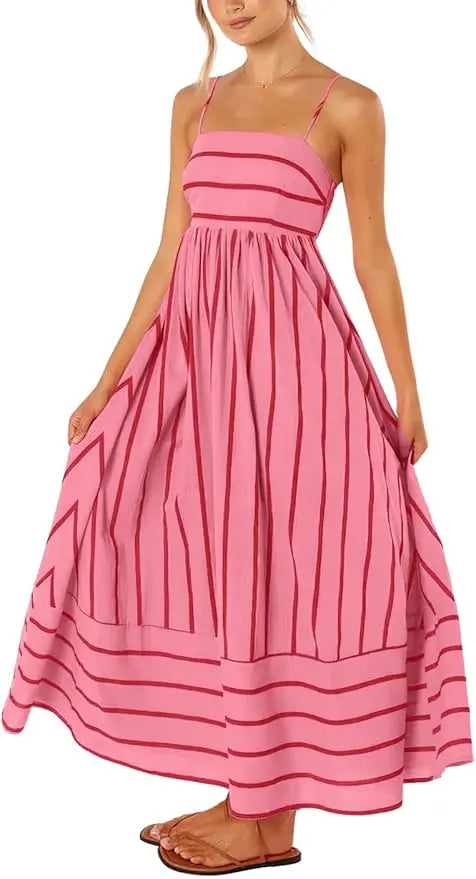 Maren | Striped Smocked Maxi Dress oaklynwear