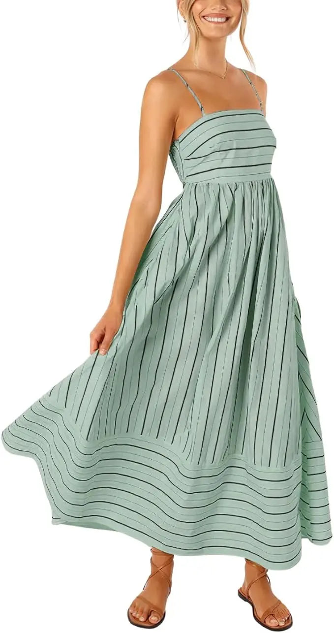 Maren | Striped Smocked Maxi Dress oaklynwear