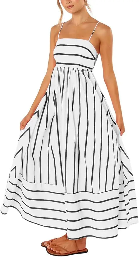 Maren | Striped Smocked Maxi Dress oaklynwear