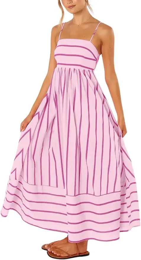 Maren | Striped Smocked Maxi Dress oaklynwear