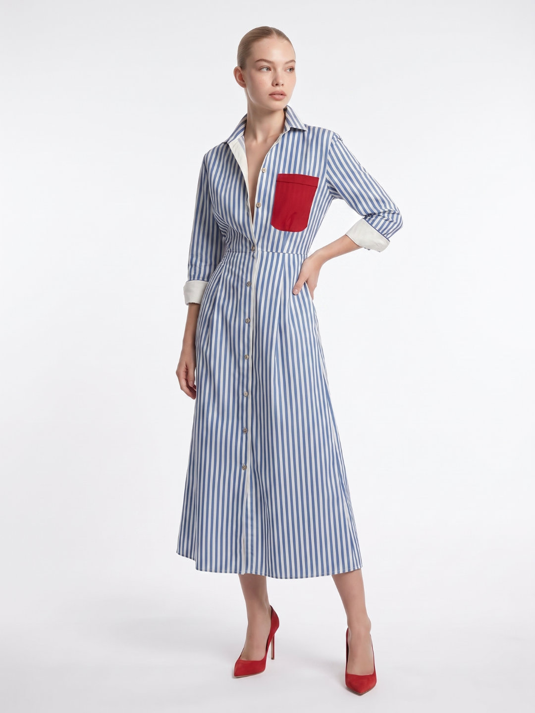 Rosie | Striped Shirt Maxi Dress oaklynwear
