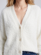 Willow | V-Neck Button-Up Cardigan with Fuzzy Knit Texture, Oversized Winter Layer oaklynwear