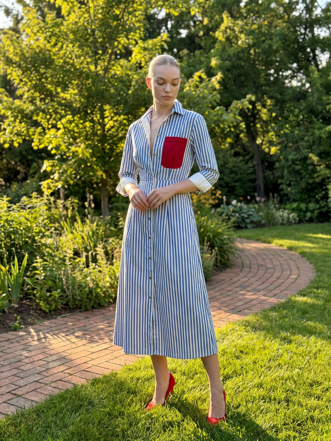 Rosie | Striped Shirt Maxi Dress oaklynwear