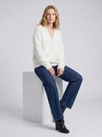 Willow | V-Neck Button-Up Cardigan with Fuzzy Knit Texture, Oversized Winter Layer oaklynwear
