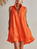Sunny | Orange Linen Ruffle Mini Dress oaklynwear