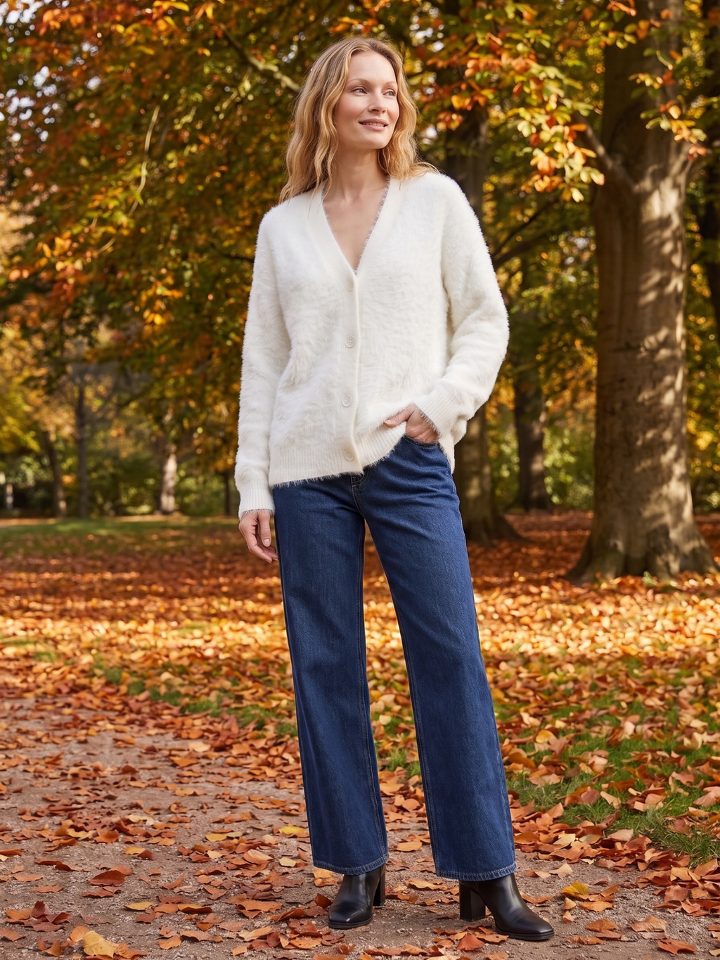 Willow | V-Neck Button-Up Cardigan with Fuzzy Knit Texture, Oversized Winter Layer oaklynwear