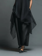 Diana | Women's Minimalist Imitation Acetate Slip Dress Paired With A Chiffon Overlay Maxi Dress oaklynwear
