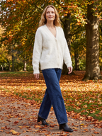 Willow | V-Neck Button-Up Cardigan with Fuzzy Knit Texture, Oversized Winter Layer oaklynwear