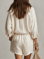 Petra | Linen Oversized Shirt Shorts Set oaklynwear