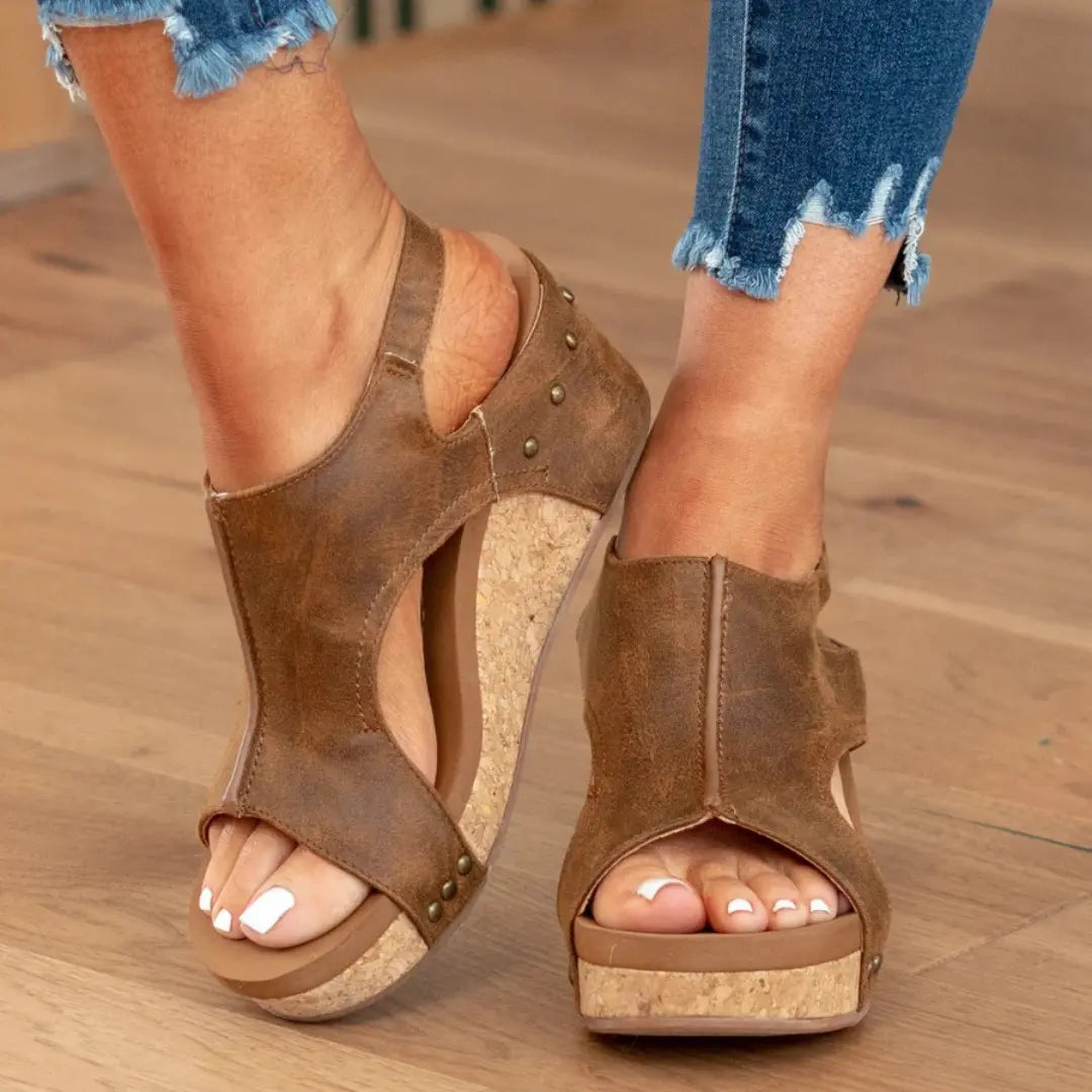 Mavi | Suede Wedge Sandals oaklynwear