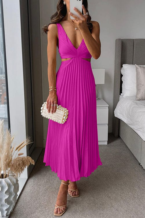Celeste | Pleated Flowing Midi Dress oaklynwear