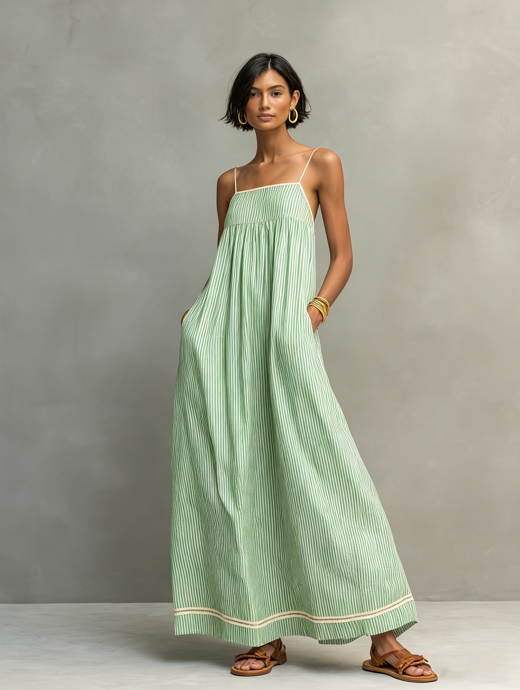 Marina | Women's Striped Maxi Dress oaklynwear