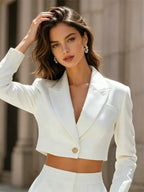 White Single-breasted Blazer And Trousers 2-Piece Suit oaklynwear