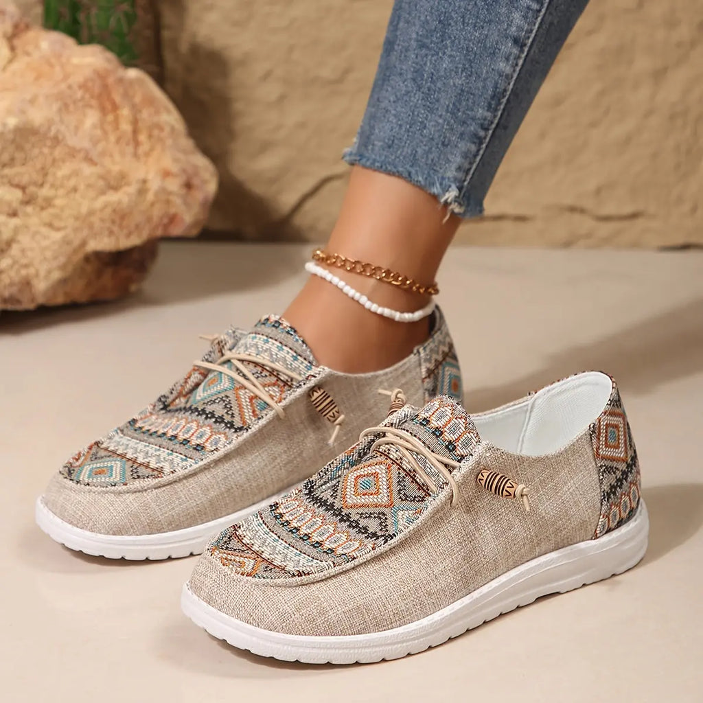 Tribe™ | Women's Tribal Print Sneakers – Cushioned Comfort & Bold Everyday Style oaklynwear