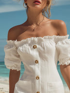 Rosalie | Off-Shoulder Ruffle Cotton Mini Dress oaklynwear