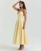 Venetia | Boned Corset Full Skirt Midi Dress oaklynwear