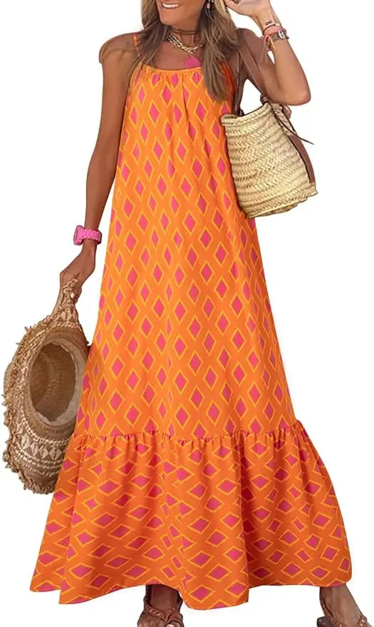 Meadow | Smocked Ruffle Boho Maxi Dress oaklynwear
