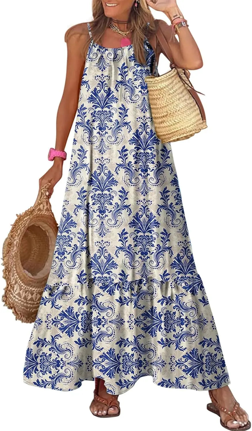 Meadow | Smocked Ruffle Boho Maxi Dress oaklynwear