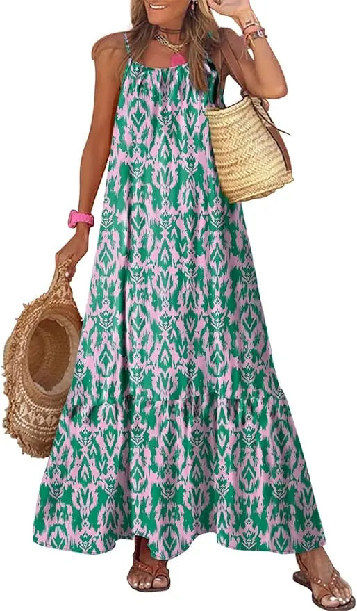 Meadow | Smocked Ruffle Boho Maxi Dress oaklynwear